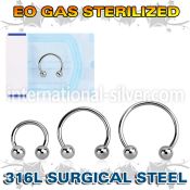 zcbeb4 surgical steel circular barbell eo gas sterilized