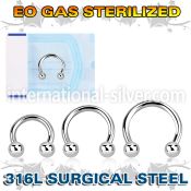 zcbm surgical steel horseshoe eo gas 4mm balls