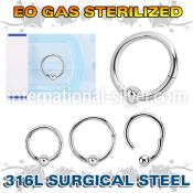 zhbcrb16 sterilized steel hinged captive bead ring 16g ball