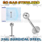 zlb18b3 sterilized surgical steel 18g labret stud 3mm ball