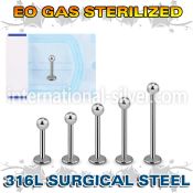 zlbb25 surgical steel labret sterilized