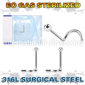 znsb sterilized surgical steel nose screw 20g 2mm ball top