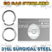 zseg16 sterilized surgical steel segment hoop 16g