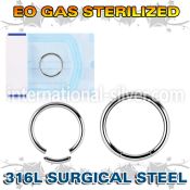 zseg16 sterilized surgical steel segment hoop 16g