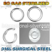 zsegh10 sterilized surgical steel hinged segment hoop 10g