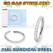 zsgsh10 sterilized steel hinged segment hoop 16g cnc cz
