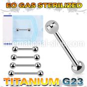 zubbnps titanium barbell eo gas sterilized 4mm balls