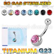zubn1cg sterilized titanium curved barbell gem titanium ball