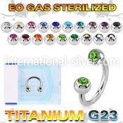 zucbe2c sterilized titanium horseshoe gem balls
