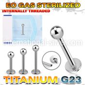 zulbb3in sterilized titanium labret stud 16g ball internal