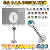 zulbc3 eo gas sterilized piercing titanium g23 labret color crystal ball