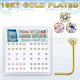 18sz2xm l shape nose studs silver 925 nose