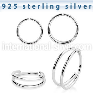 agsee silver seamless nose ring hoop 20g double ring
