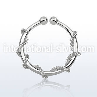 agsep12j fake illusion body jewelry silver 925 septum