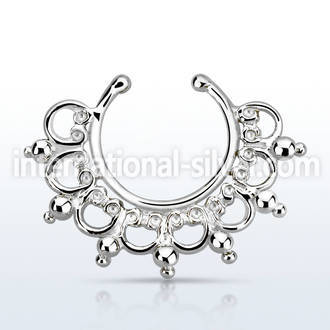 agsepd12 fake illusion body jewelry silver 925 septum