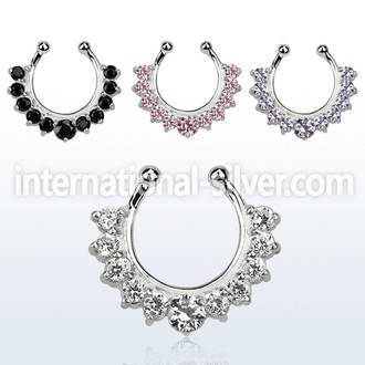 agsepz1 fake illusion body jewelry silver 925 septum