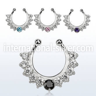 agsepz1x fake illusion body jewelry silver 925 septum