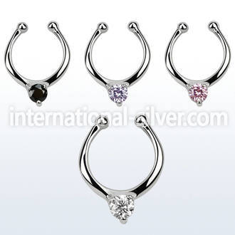 agsepz3 fake illusion body jewelry silver 925 septum
