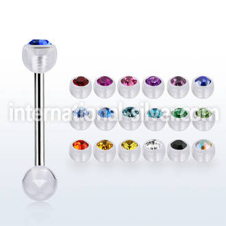 bbajb5 straight barbells surgical steel 316l with acrylic parts tongue