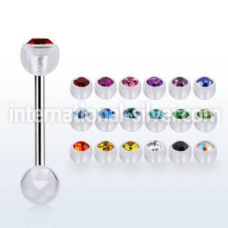 bbajb6 straight barbells surgical steel 316l with acrylic parts tongue