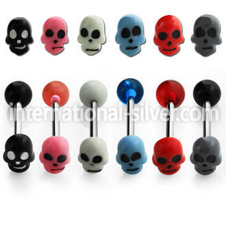 bbask1 straight barbells surgical steel 316l with acrylic parts tongue