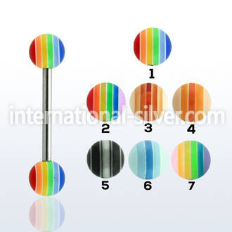 bbbd straight barbells surgical steel 316l with acrylic parts tongue