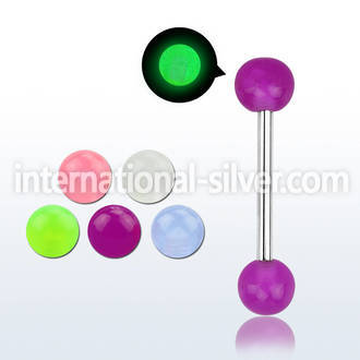 bbbgl straight barbells surgical steel 316l with acrylic parts nipple