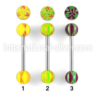 bbdxv straight barbells surgical steel 316l with acrylic parts tongue