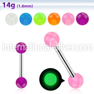 bbgl5 straight barbells surgical steel 316l with acrylic parts nipple