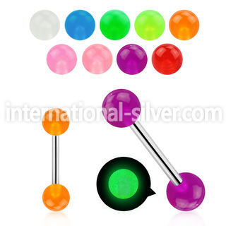 bbgl straight barbells surgical steel 316l with acrylic parts nipple