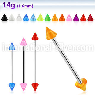 bbivn5 straight barbells surgical steel 316l with acrylic parts tongue