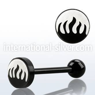 bbls4 straight barbells anodized surgical steel 316l tongue