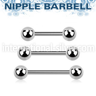 bbnpgg surgical steel nipple straigth barbell two 6mm balls
