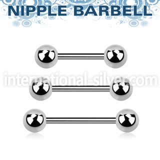 bbnpgg surgical steel nipple straigth barbell two 6mm balls