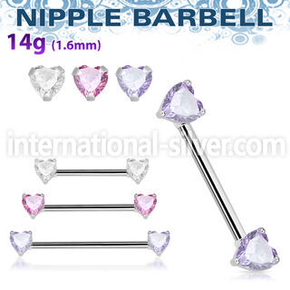 bbnphz surgical steel 14g barbell nipple piercing