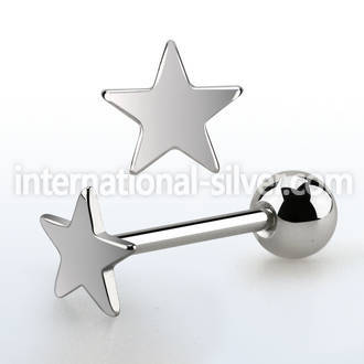 bbsar steel tongue barbell w 6mm star shaped flat top