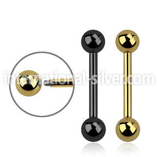 bbt12 straight barbells anodized surgical steel 316l tongue