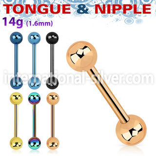 bbtb5 straight barbells anodized surgical steel 316l nipple