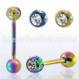 bbtc3 straight barbells anodized surgical steel 316l tongue
