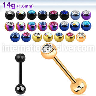 bbtc straight barbells anodized surgical steel 316l tongue