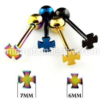 bbtcr straight barbells anodized surgical steel 316l tongue