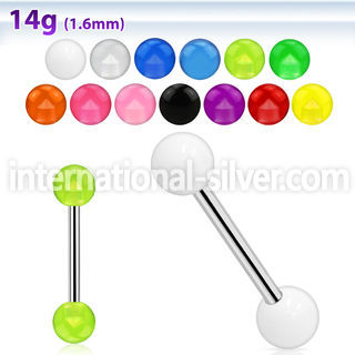 bbuv straight barbells surgical steel 316l with acrylic parts tongue