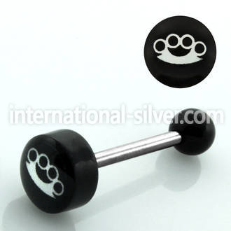 bbvg7 straight barbells surgical steel 316l with acrylic parts tongue