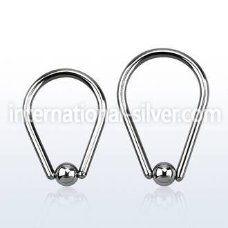 bcb14 hoops captive rings surgical steel 316l ear lobe