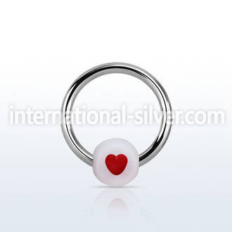 bchr hoops captive rings surgical steel 316l with acrylic parts ear lobe
