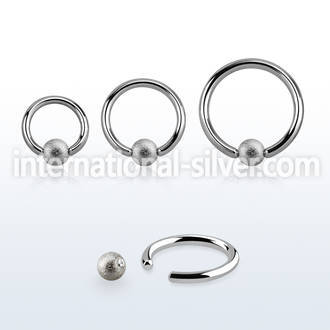 bcr12f5 steel captive bead ring, 12g w a 5mm frosted steel ball