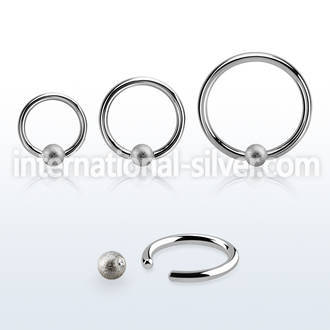 bcr14f4 steel captive bead ring, 14g w 4mm frosted ball