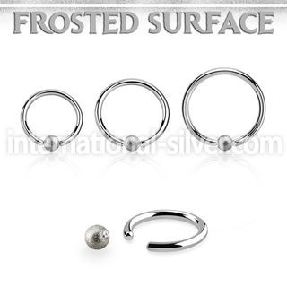 bcr18f3 316l steel captive bead ring 18g w 3mm frosted steel ball