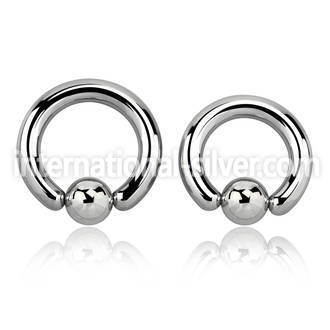 bcr6 hoops captive rings surgical steel 316l ear lobe