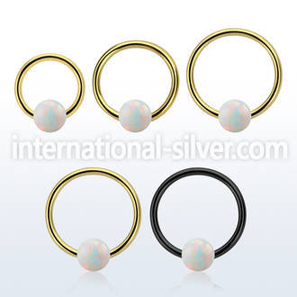 bcrt16o5 pvd plated 316l steel bcr 16g w 5mm synthetic opal ball